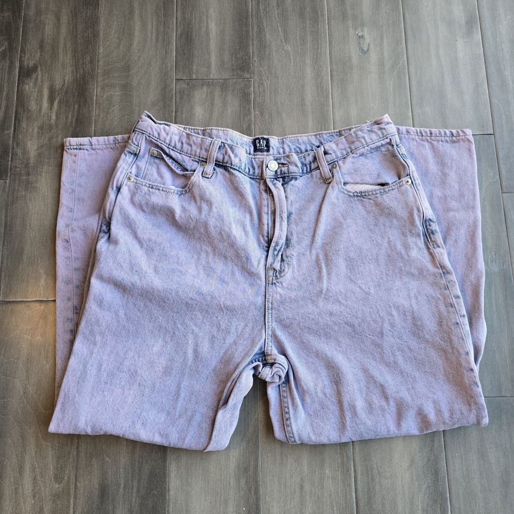 GAP Denim Women's Lilac Wash Relaxed Fit Straight Leg Jeans Size 14